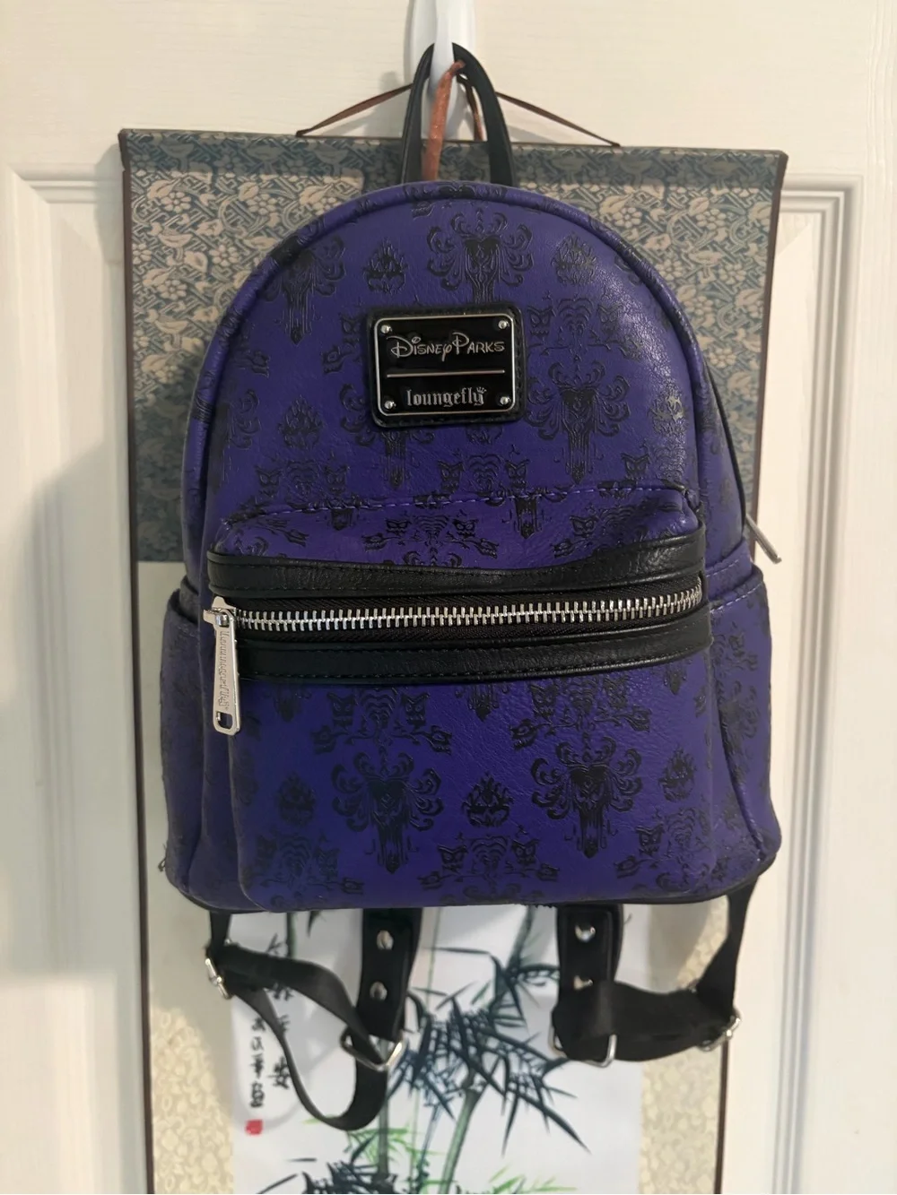 Disney Parks Loungefly Haunted Mansion Purple Mini Backpack